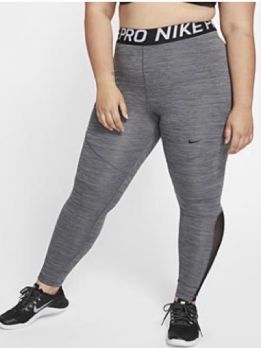 Nike Grey Heather Plus-Size Performance Leggings